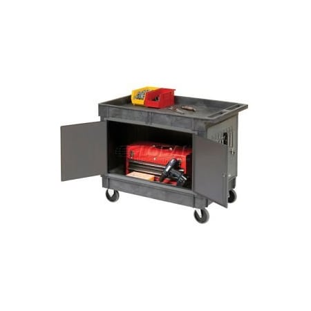 Global Equipment Mobile Tray Top Shelf Maintenance Cart with 5" Rubber Casters 241737